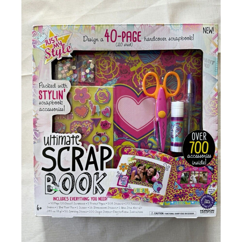 Just My Style Ultimate Scrap Book 40-Page Hardcover Kit 700+ Accessories Love